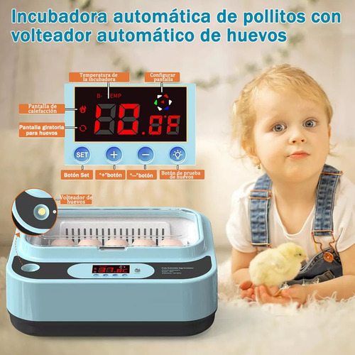 Incubadora Automática De Aves Corral 360 ° Espacio Ajustable