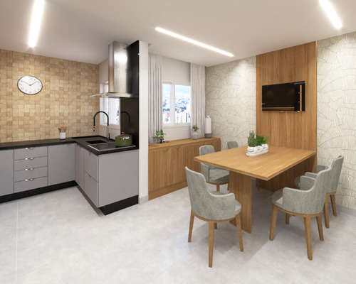 Projeto 3d Cozinha Design De Interiores + Detalhamento