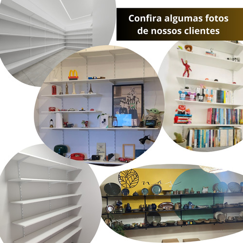 4 Trilhos Cremalheira Rasgo Duplo 2m 200cm Prateleira Loja