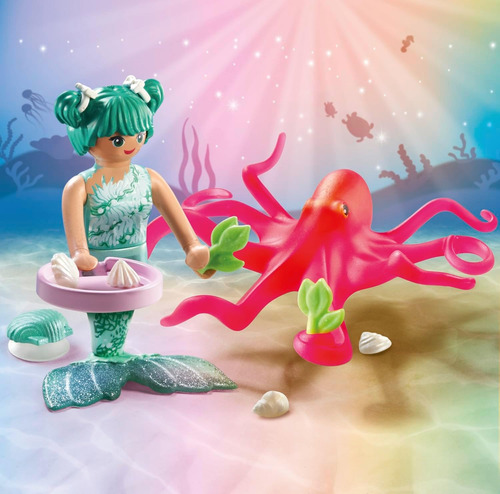 Figura Armable Playmobil Princess Magic Sirena Con Pulpo 3+ 48 Playmobil