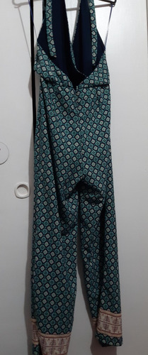 Mono Largo Dama Pantalon Ancho Estampado Zara Atado Arriba (Usado)