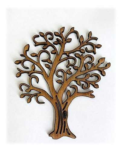 Apliques Madera Scrapbook Arbol De La Vida Kraft 12pzas