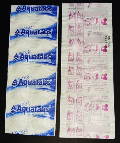 Imagen 8 de 10 de Tableta Pastilla Purificadora De Agua Aquatabs 1 X 20 Litros