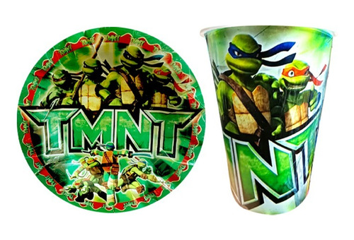 Tortugas Ninja 50 Platos Y 50 Vasos Niños Party Niñas Tmnt