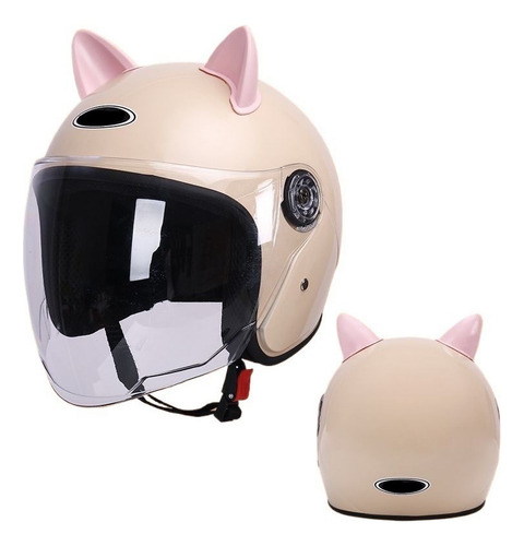 Capacete De Motocicleta Com Orelhas De Gato Para Homens E
