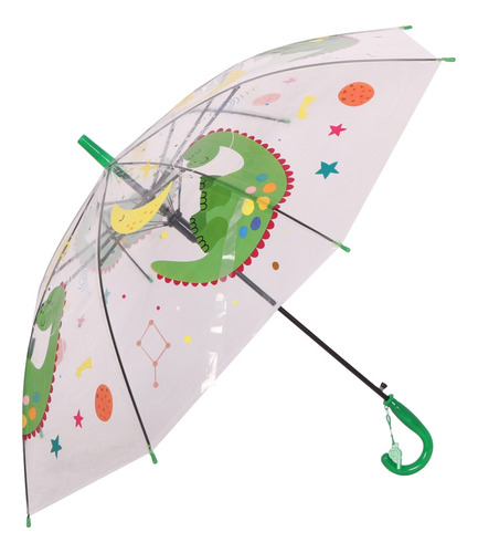 Paraguas Infantil Transparente Con Dinosaurios Estampados