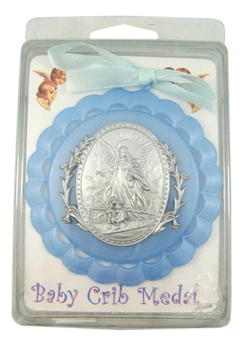Medalla De Acrílico Azul Moldeada De La Cuna Con El Ángel De