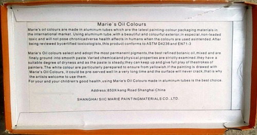 Imagen 3 de 3 de Pinturas Al Oleo Marca Marie´s