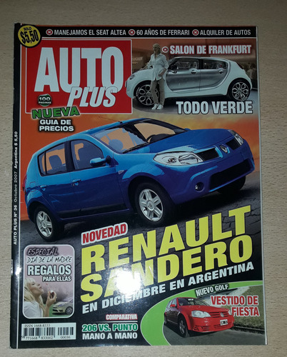 Revista Auto Plus N°36 Octubre De 2007 Renault Sandero