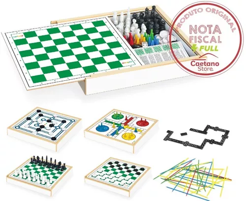 Jogo Educativo 4 em 1 - Dama, Ludo, Trilha E Pega Varetas