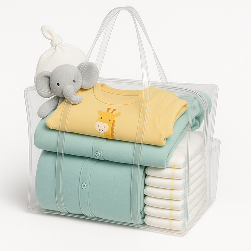 Bolsa Bebê Maternidade Transparente 52x40cm Reforçada