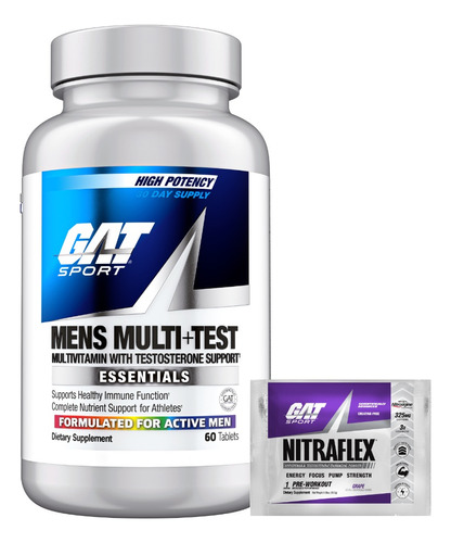 Mens Multi Test Gat Sport 60 Tabletas + Muestra Nitraflex