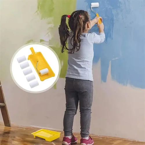 Set De Brochas Pequeñas Para Pintar Con Bandeja Enrollable