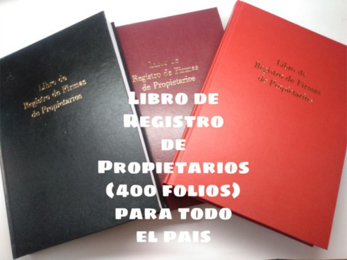 Libro De Registro De Propietarios Provincia Y País 400pag.