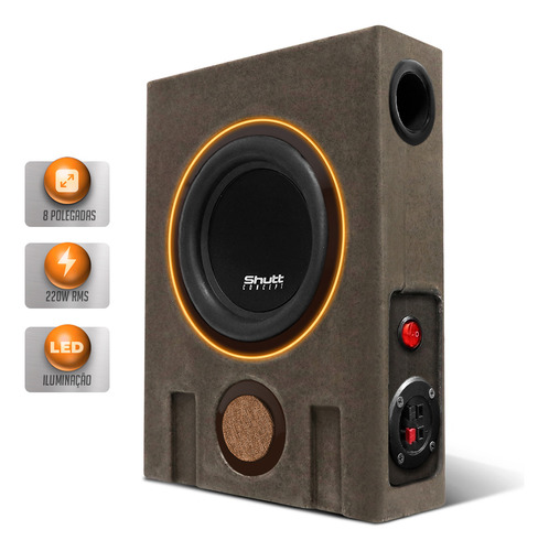 Caixa Som Slim Passiva Dutada Subwoofer 8 Polegadas 220w Led