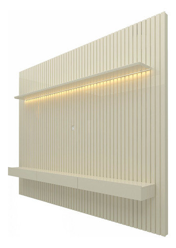 Home Para Tv Ripado Com Led Nobre 230 Off White - Gelius