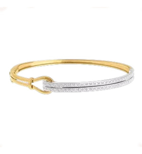 Bracelete De Ouro Amarelo 18k Au750 E Brilhantes !!!