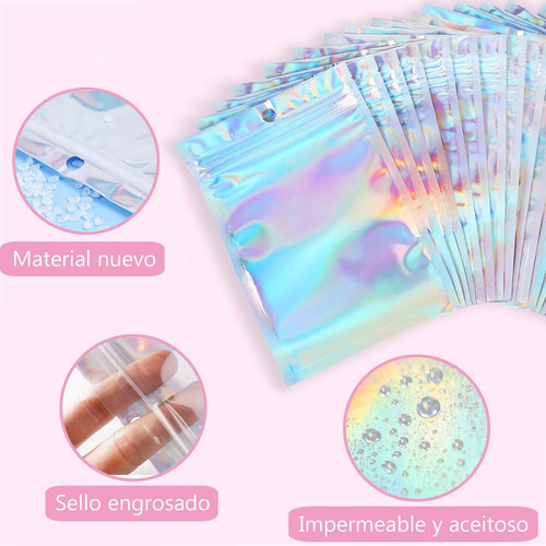 Bolsas Hermeticas De 100 Piezas, Bolsa Holográfica Multiusos