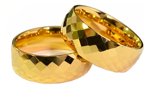 Par De Aliança Casamento Tungstênio E Ouro 18k Espelhada 8mm