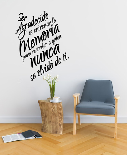 Vinil Decorativo Para Pared Frases Letras Ser Agradecido...