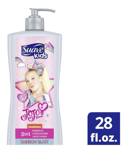 Suave Kids Jojo Siwa 3n1 Champú&acond Y Gel De Baño. 828ml