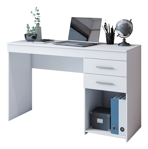 Escrivaninha Mobihome Mesa Office mdp de 121cm x 76cm x 43cm branco