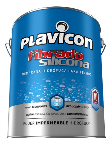 Plavicon Fibrado Silicona 20 Kg Impermeabilizante Techos