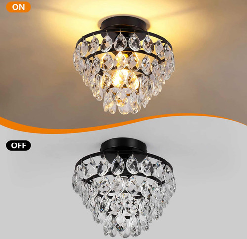 Lámpara Candelabro Techo Colgante Cristal E26 E27 Hermosa