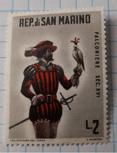 Sello Postal - San Marino - La Caza En Los Siglos Xvi A Xvii