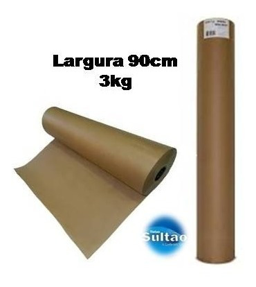 Imagem 3 de 5 de Papel Pardo Semikraft Bobina 90cm 3kg - Embalagem Caixa