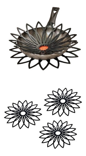 Separadores Negros Para Ollas Set X 3 Forma De Flor