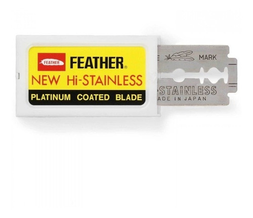 Hojas Afeitar Doble Filo Feather X 10 U Barberia Peluqueria