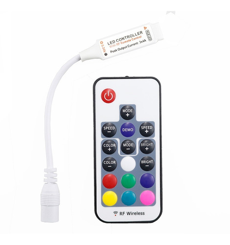 Controlador Remoto Rgb Rf 5v-24v 5050 3528 Microcentro