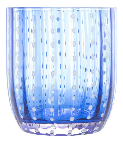2 Copos Wolff Orquídea De Vidro Azul 300ml