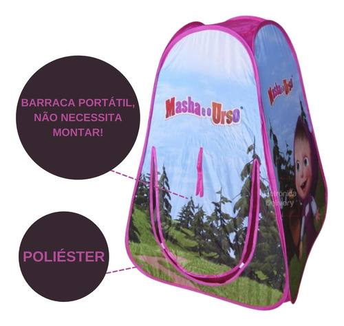 Tenda Barraca Infantil Masha E O Urso Portatil - Br1129