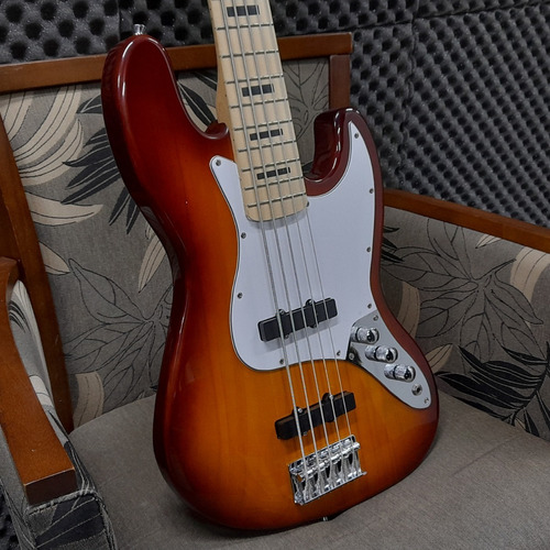 Imagem 3 de 9 de Contrabaixo Waldman Gjj-205x Ts 5 Cordas Jazz Bass Vintage