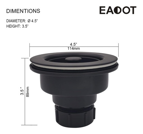 Eadot Conjunto D Drenaje D Fregadero D Cocina Negro D 3-1/2