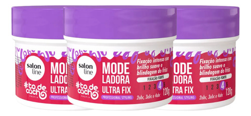 Kit 3 Modeladora Ultrafixação #todecachos 120g Salon Line