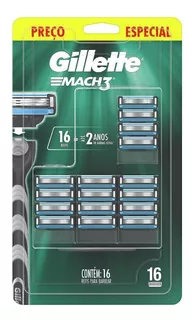 Refil Carga Gillette Mach3 16 Unidades