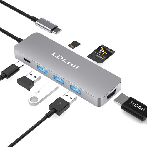 Concentrador Usb C, Adaptador Multipuerto Usb C 7 En 1,...