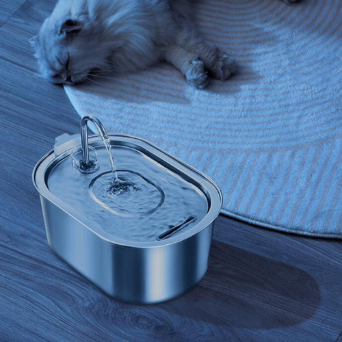 Fuente De Agua De Acero Inoxidable Para Gatos, Bebedor