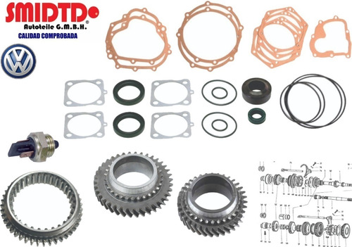 Kit Engranes 1a 2a Caja Veloci Juntas Vw Brasilia 1.6l 74-82