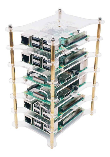 Soporte Cluster Raspberry Pi Rack Case Stackable 6 Capas