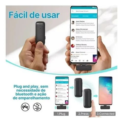 . Ulanzi J12 Micrófono Lavalier Inalámbrico Smartphone Usb