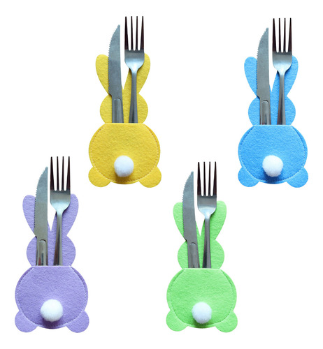Juego De 4 Soportes Para Cubiertos De Pascua, Bolsa De Cubie
