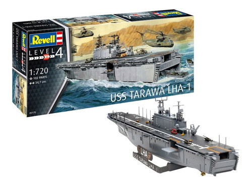 Revell Assault Ship Uss Tarawa Lha-1 1/720 102 Peças 05170