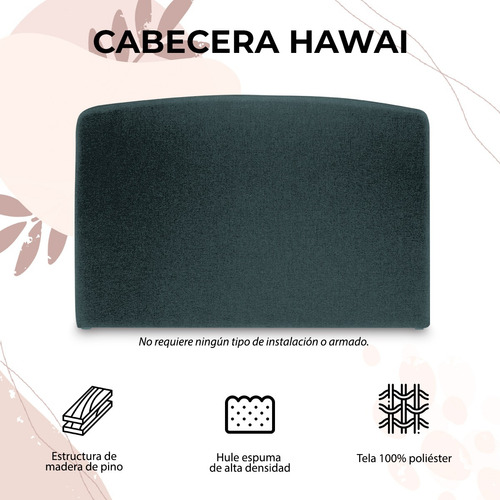 Cabecera Matrimonial Hawai Moderna Estilo Minimalista, Atlas Color Gris oscuro