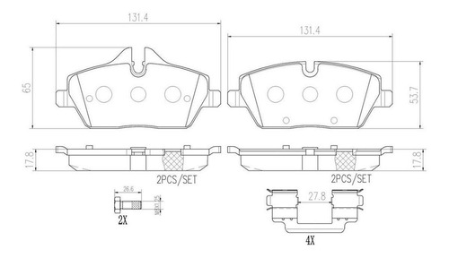 Balatas Brembo (d) Mini Cooper F56 F57 14-19 Exc. Jcw Y S