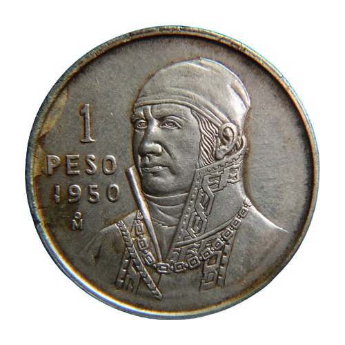 Moneda Un 1 Peso 1950 Morelos Plata