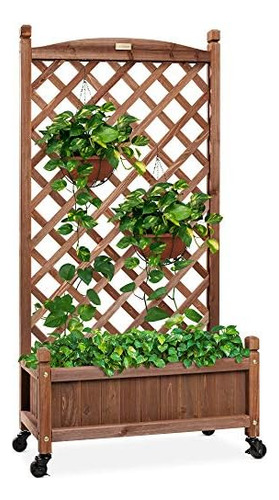 Best Choice Products Maceta De Madera De 60 Pulgadas Y Enrej